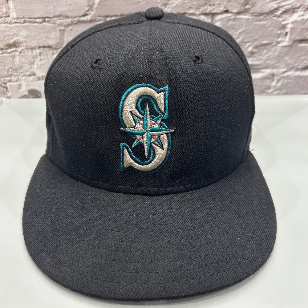 New Era Seattle Mariners Hat Men 7 1/8 Black 59FIFTY 1999 Inaugural Game Vintage